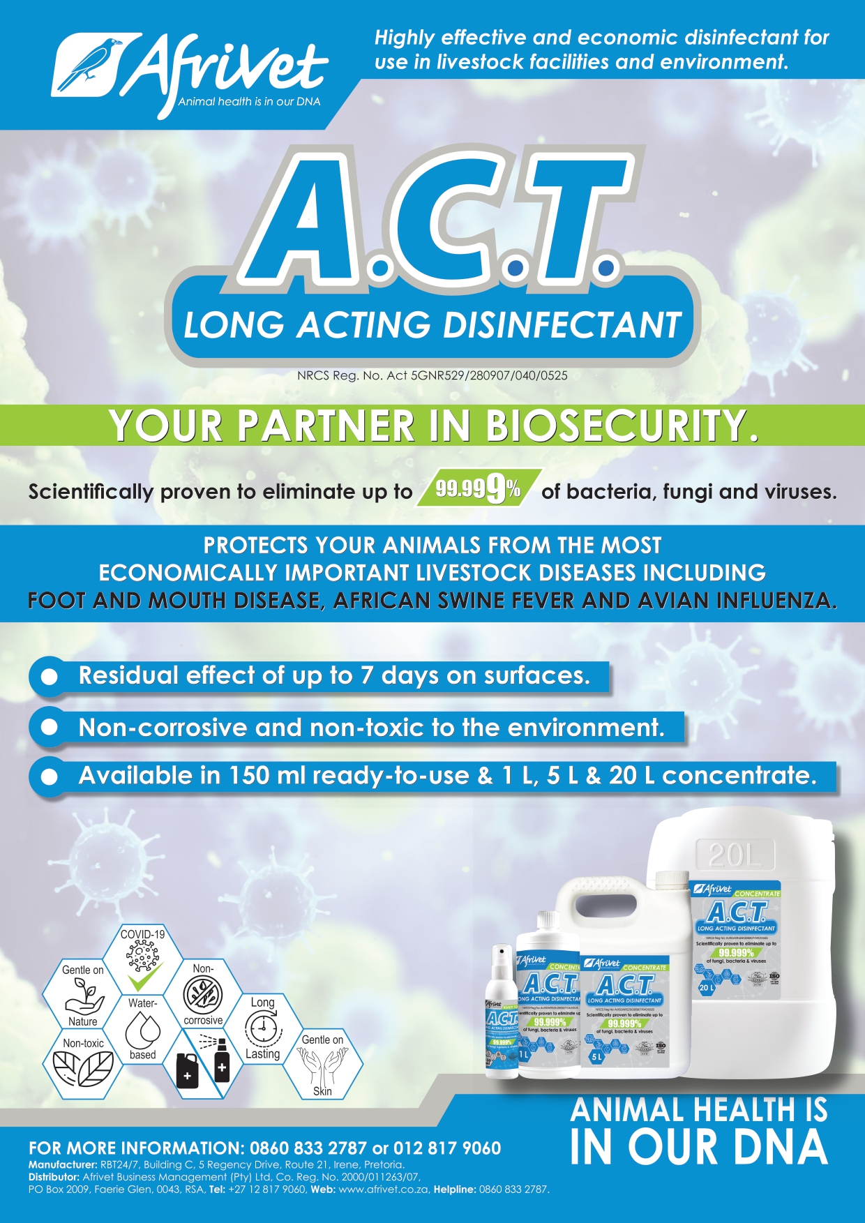 A.C.T. Long Lasting Disinfectant – Afrivet